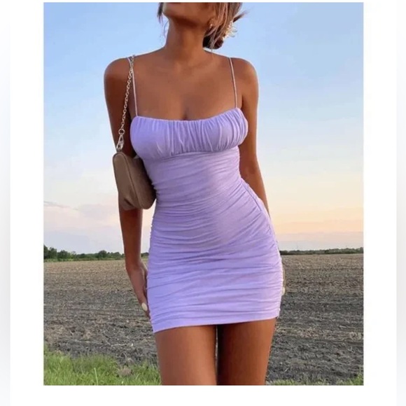 Princess Polly Penny Purple  Ruched Mini Dress size 6 - Picture 1 of 6